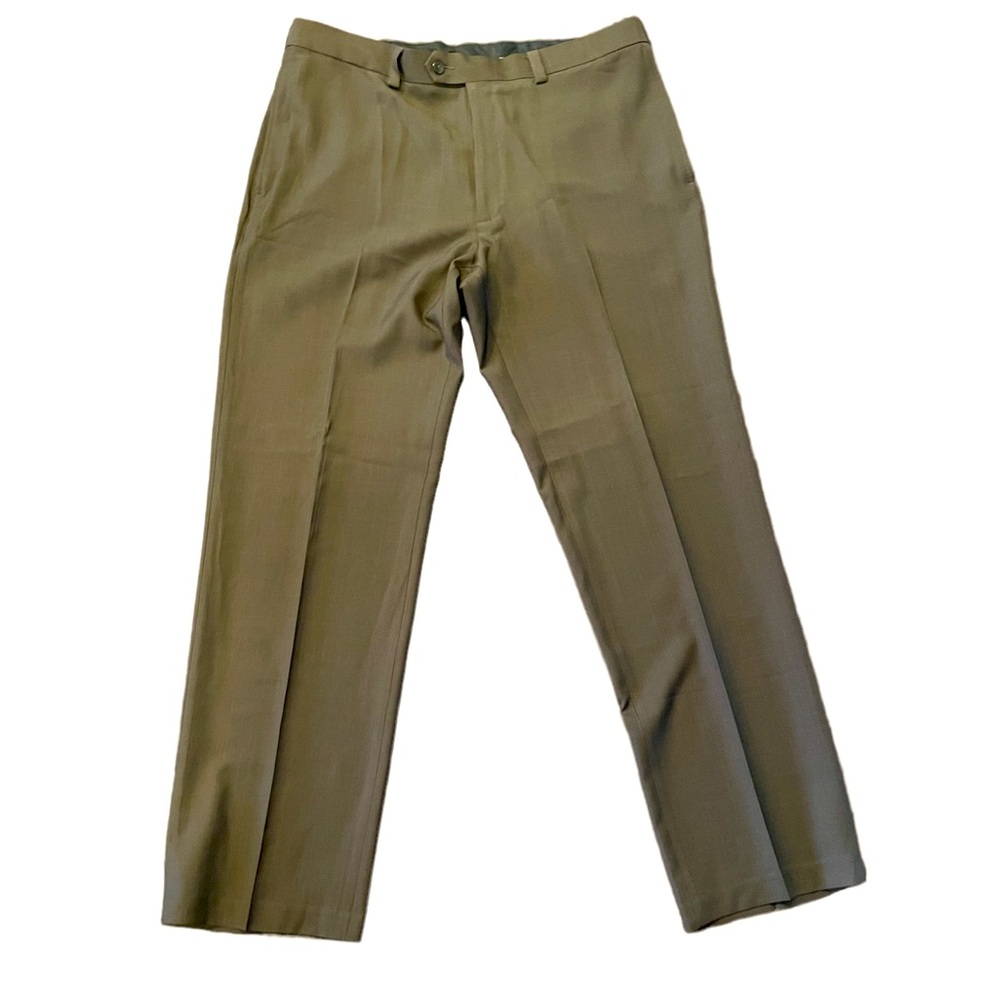 34x32 Brown Mens Dress Pants - Stretch Fit